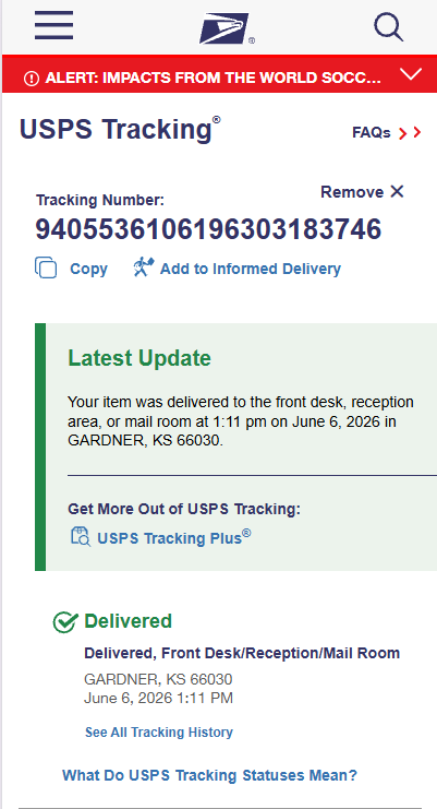 Tracking Number Proof 2