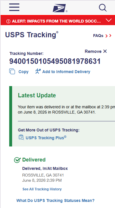 Tracking Number Proof 9